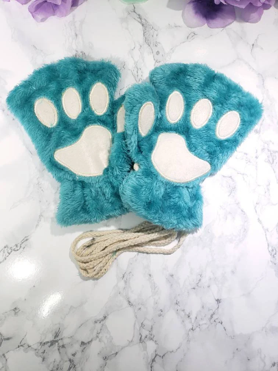 Teal Pet Play Paw and Ears Set