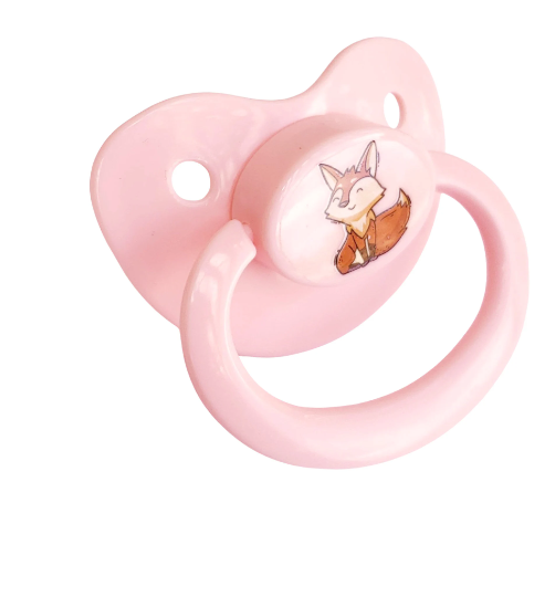 adult dummy pacifier with cute fox image