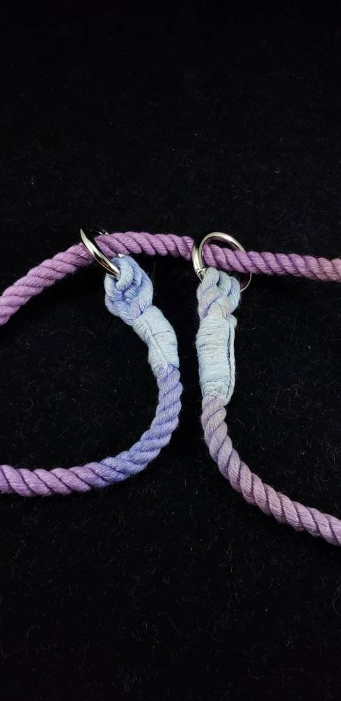 Purple and Blue (Large) BDSM Restraint Rope Cuffs, Bondage Cuffs