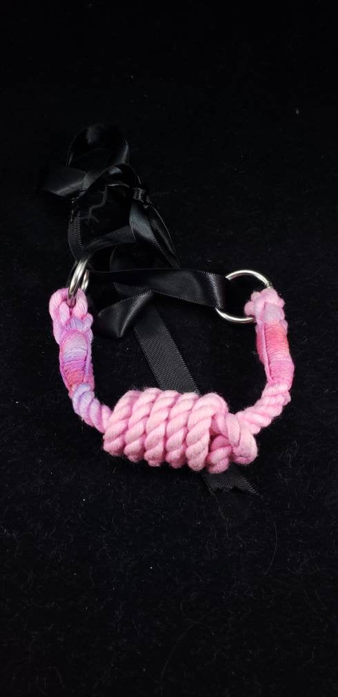 Hot Pink Rope Bit Gag, 100% Cotton Rope BDSM Gag | Vixen's Hidden Desires