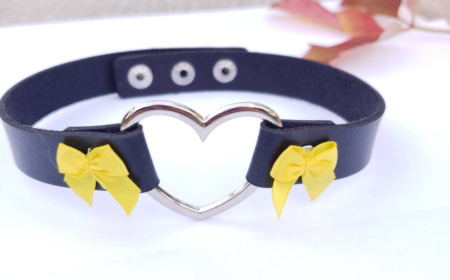 Black Heart Choker, Adjustable Pet Play Heart Collar | Vixen's Hidden Desires