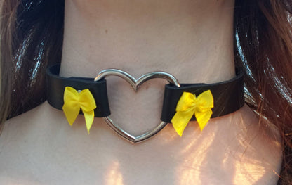 Black Heart Choker, Adjustable Pet Play Heart Collar | Vixen's Hidden Desires