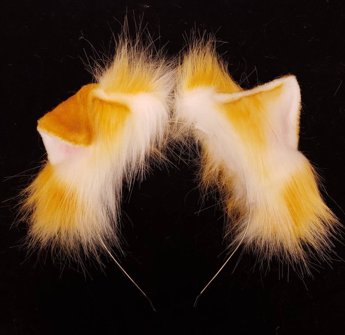 Realistic Animal Ears, Yellow Cosplay, Pet Play Bendable Ears, Faux Fur Animal Ears