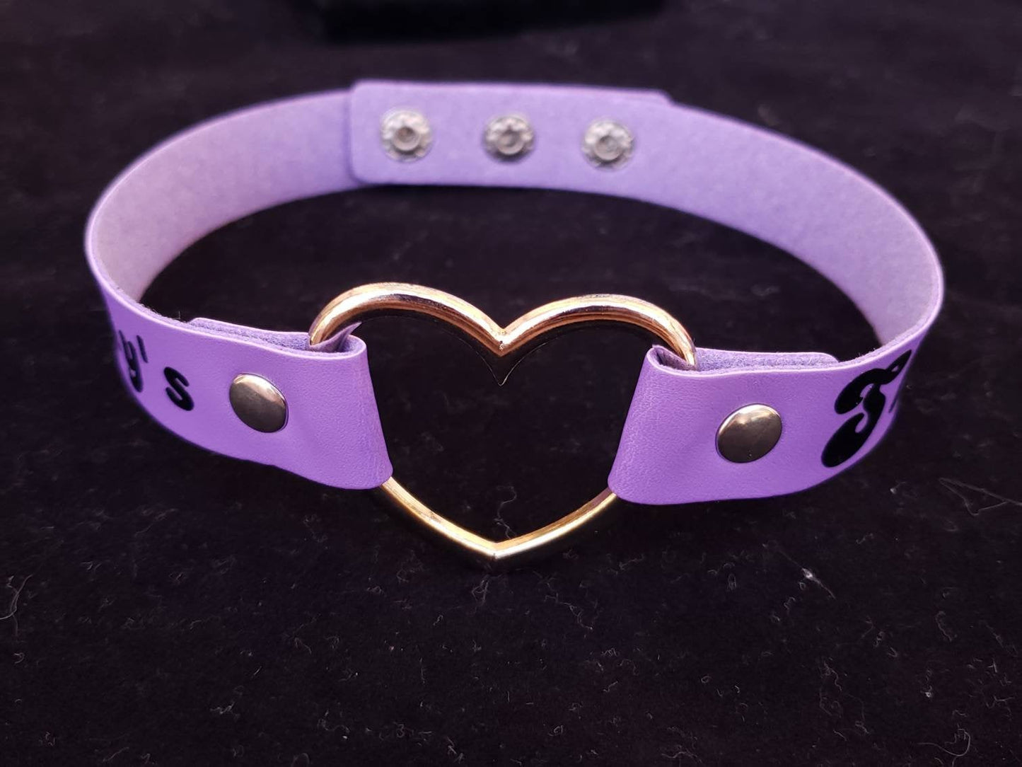 Custom vinyl Choker, Adjustable Leather Heart Collar | Vixen's Hidden Desires