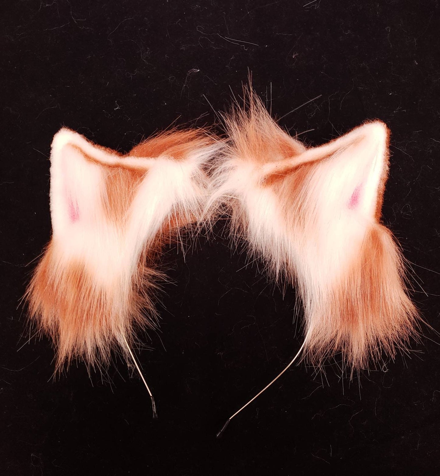 Realistic Animal Ears, Red Cosplay, Pet Play Bendable Ears, Faux Fur Animal Ears