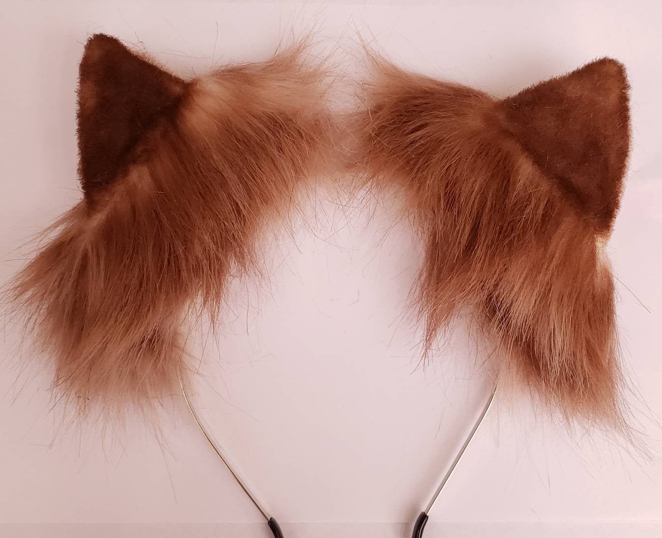 Realistic Animal Ears, Brown Cosplay, Pet Play Bendable Ears, Faux Fur Animal Ears | Vixen's Hidden Desires
