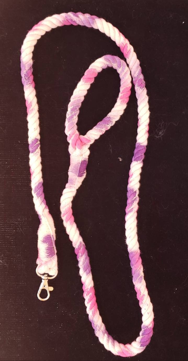 Pink and Purple Splatter Leash, 100% Cotton Pet Play Leash