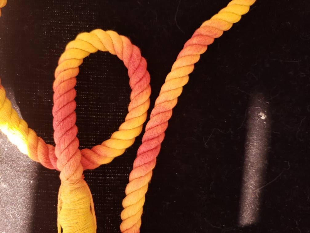 Yellow and Red Tie-Dye Leash, 100% Cotton Pet Play Leash