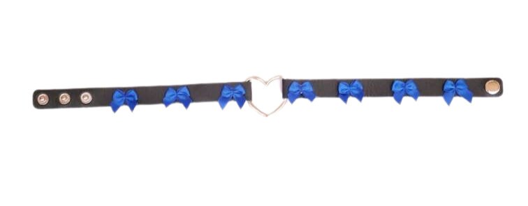 Green and Blue Heart Choker, Adjustable Pet Play Heart Collar, Sexy Soft PU Leather DDLG Collar | Vixen's Hidden Desires