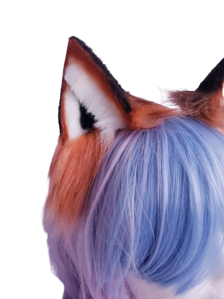 Pet Play Animal Ears, Red Fox Cosplay, Bendable Ears, Faux Fur Animal Ears | Vixen's Hidden Desires