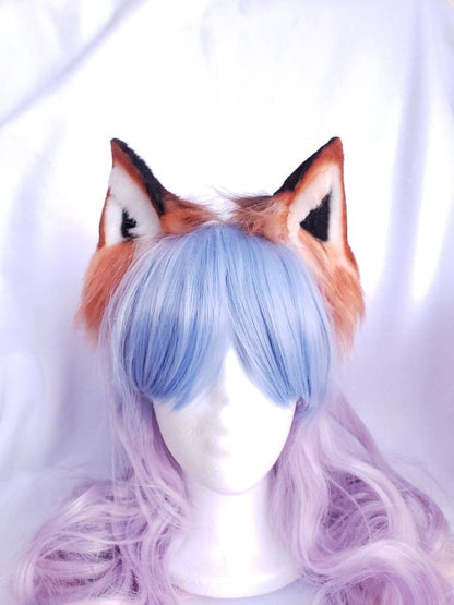 Pet Play Animal Ears, Red Fox Cosplay, Bendable Ears, Faux Fur Animal Ears | Vixen's Hidden Desires