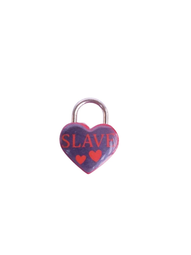Slave Heart Pad Lock, Aluminum Heart Lock, Collar Closure Lock