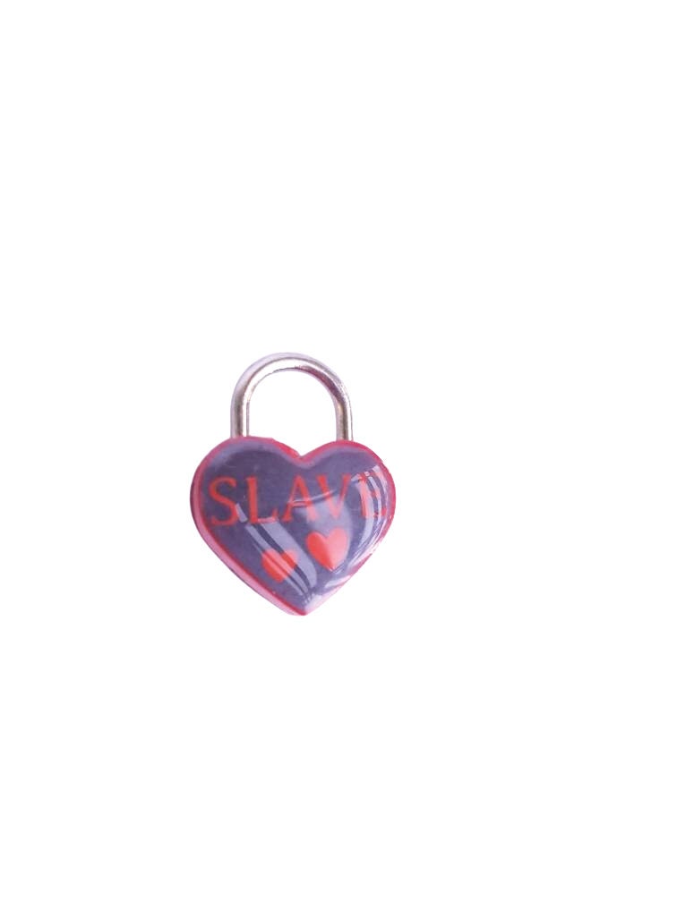 Slave Heart Pad Lock, Aluminum Heart Lock, Collar Closure Lock