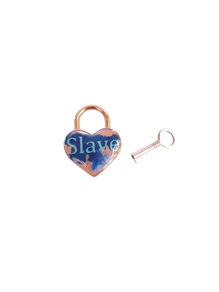 Slave Heart Pad Lock, Resin Aluminum Heart Lock, Collar Closure Lock