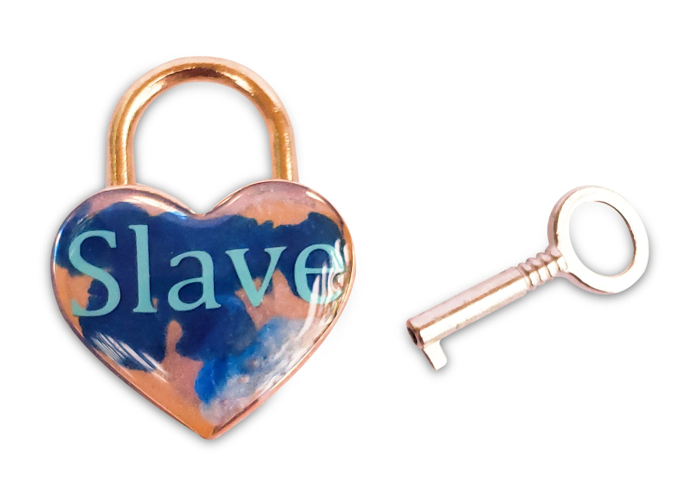Slave Heart Pad Lock, Resin Aluminum Heart Lock, Collar Closure Lock