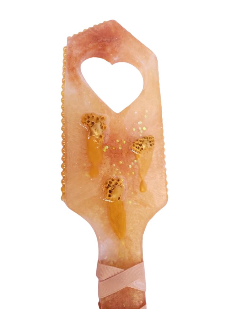Kawaii Honey Bee Resin Spanking Paddle, BDSM Epoxy Resin Paddle | Vixen's Hidden Desires