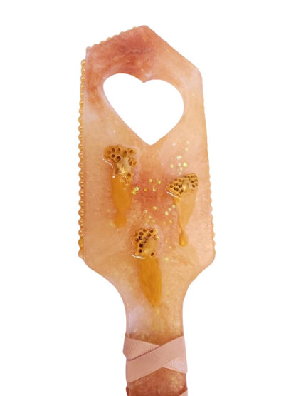 Kawaii Honey Bee Resin Spanking Paddle, BDSM Epoxy Resin Paddle | Vixen's Hidden Desires