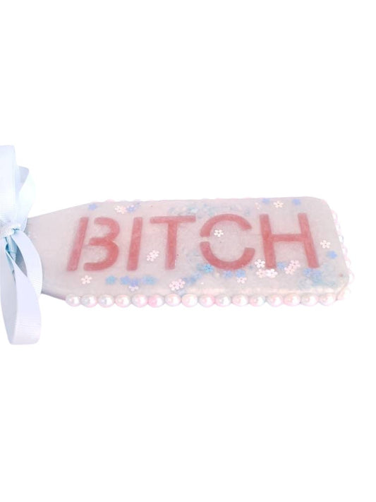 Pastel B*tch Resin Spanking Paddle, BDSM Epoxy Resin Paddle | Vixen's Hidden Desires