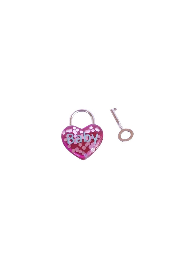 Baby Heart Pad Lock, Resin Aluminum Heart Lock, Collar Closure Lock