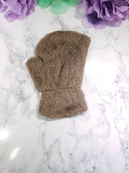 Light Brown Pet Play Fingerless Gloves, Animal Paws, Cosplay Paws