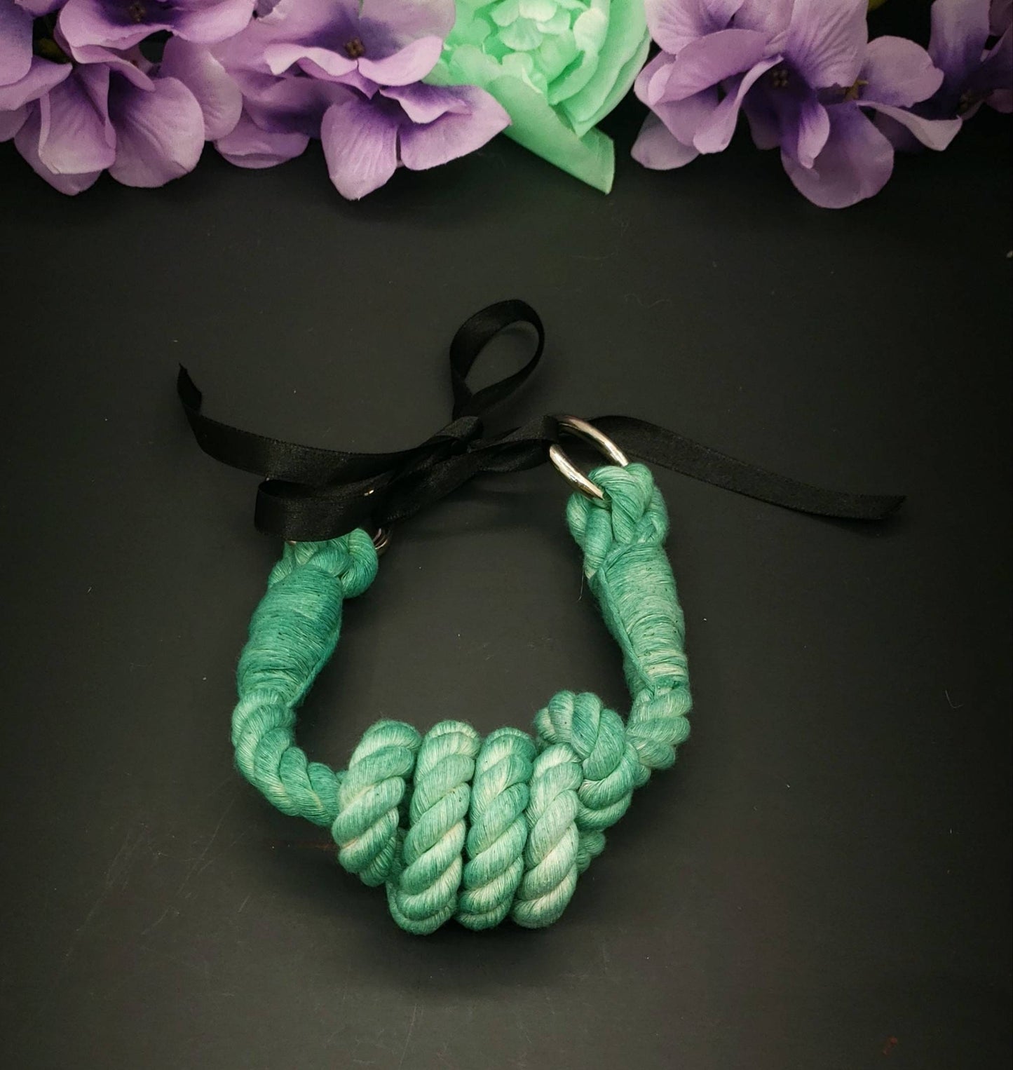 Emerald Large Rope Bit Gag, 100% Cotton Rope BDSM Gag