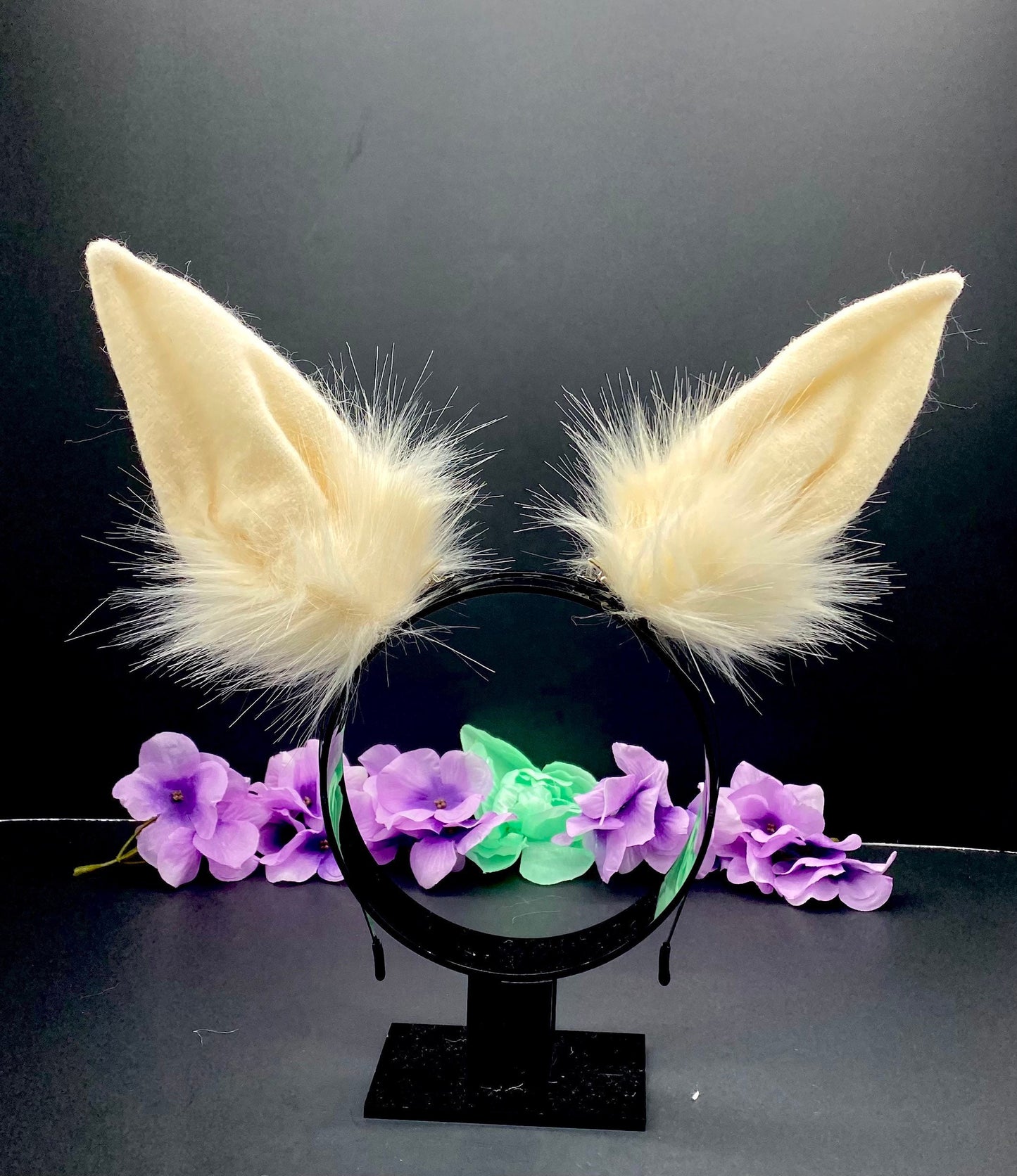 Handmade Bendable Bunny Ears Headband for Pet Play and Animal Roleplay | Cute Cosplay Accessories Gift Ideas-Faux Fur Rabbit Ears