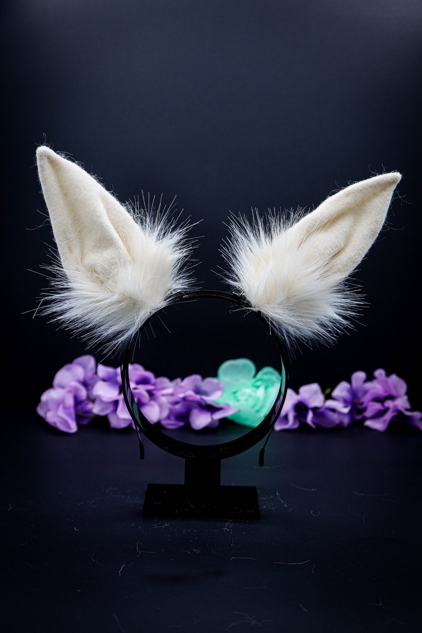 Handmade Bendable Bunny Ears Headband for Pet Play and Animal Roleplay | Cute Cosplay Accessories Gift Ideas-Faux Fur Rabbit Ears