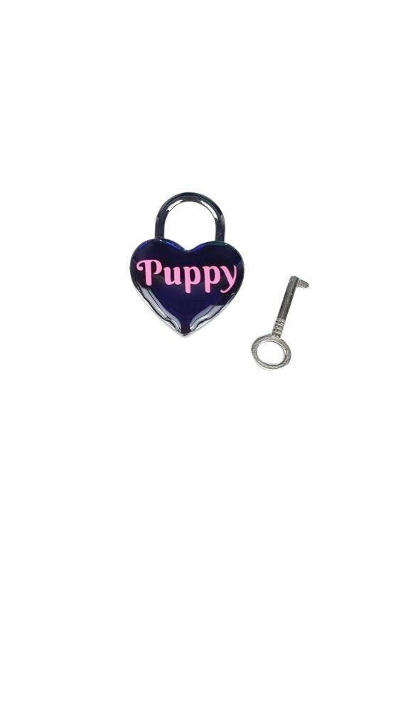 Puppy Heart Pad Lock, Aluminum Heart Lock, Collar Closure Lock