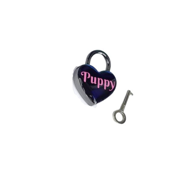 Puppy Heart Pad Lock, Aluminum Heart Lock, Collar Closure Lock