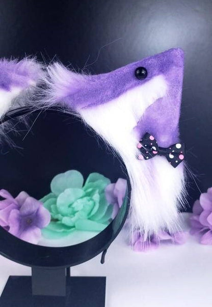 Purple Halloween Cat Animal Ears Headband - Pastel Cosplay Accessories - Bendable Faux Fur Puppy Ears - Pet Play Ideas