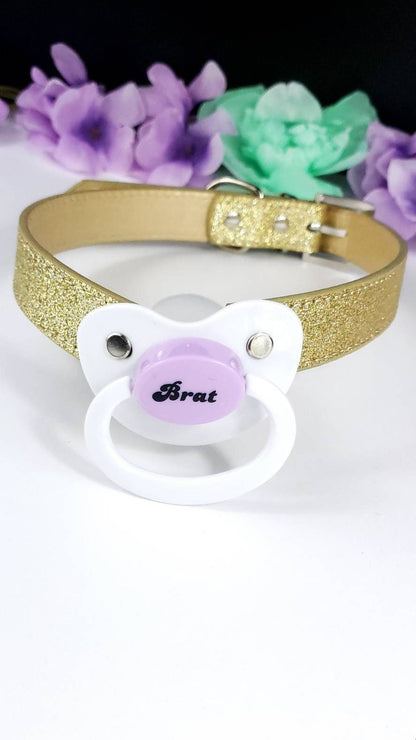 Brat Pacifier Gag (Gold)