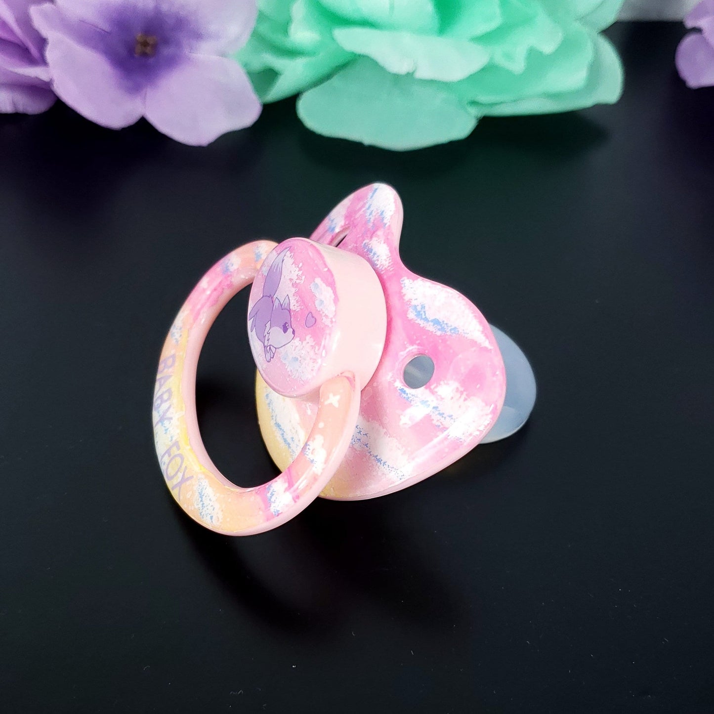 Hand Painted Fox Sunset Adult Pacifier