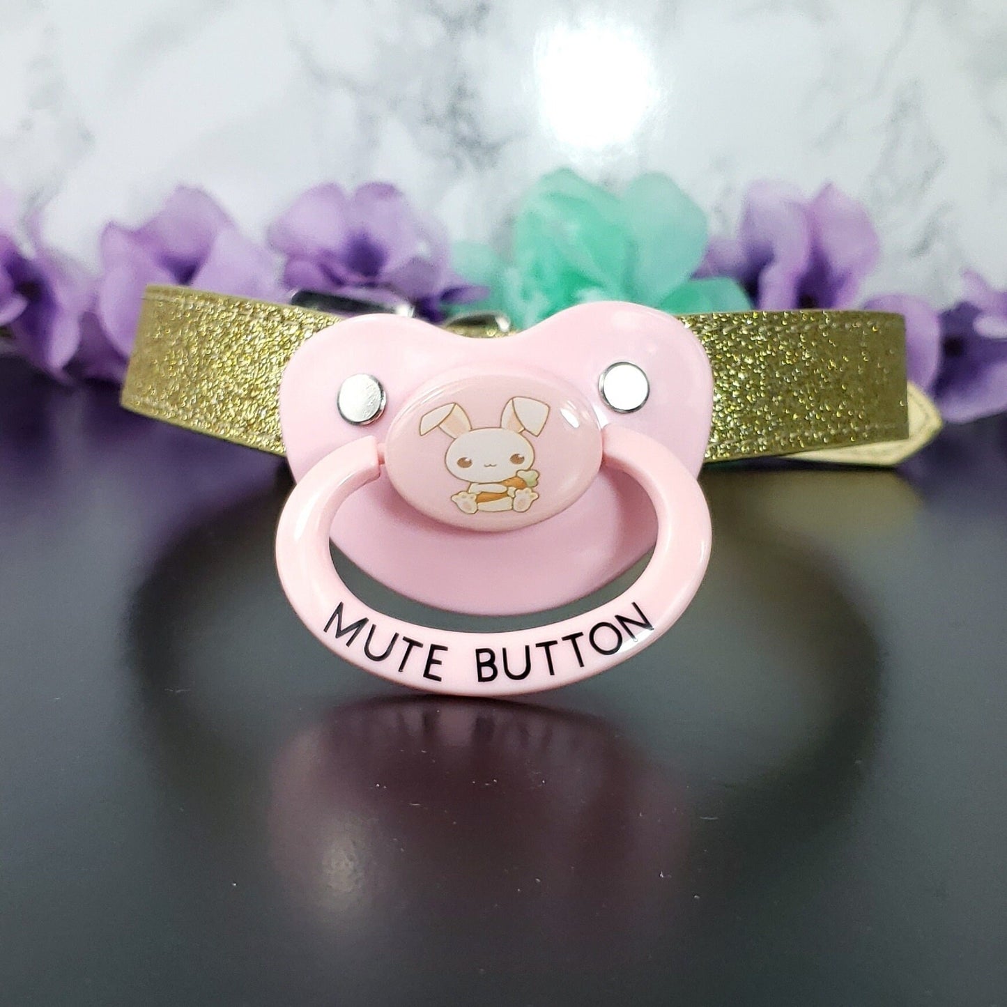 Mute Button Bunny Pacifier Gag