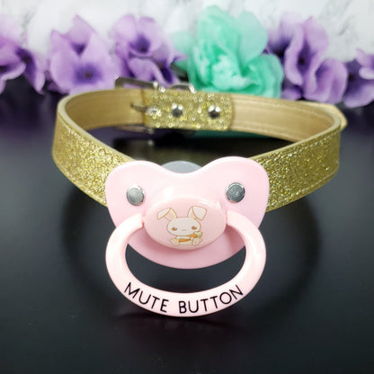 Mute Button Bunny Pacifier Gag