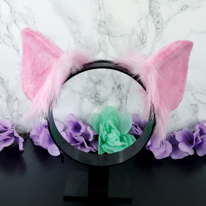 Pink Pig Ears Headband