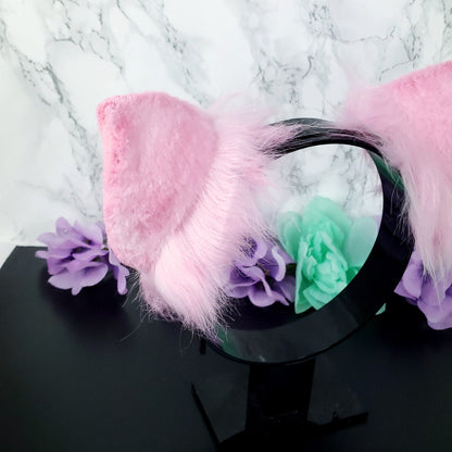 Pink Pig Ears Headband