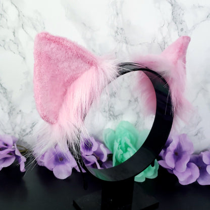 Pink Pig Ears Headband