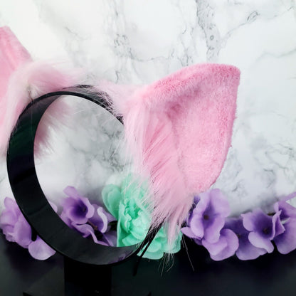 Pink Pig Ears Headband