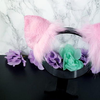 Pink Pig Ears Headband