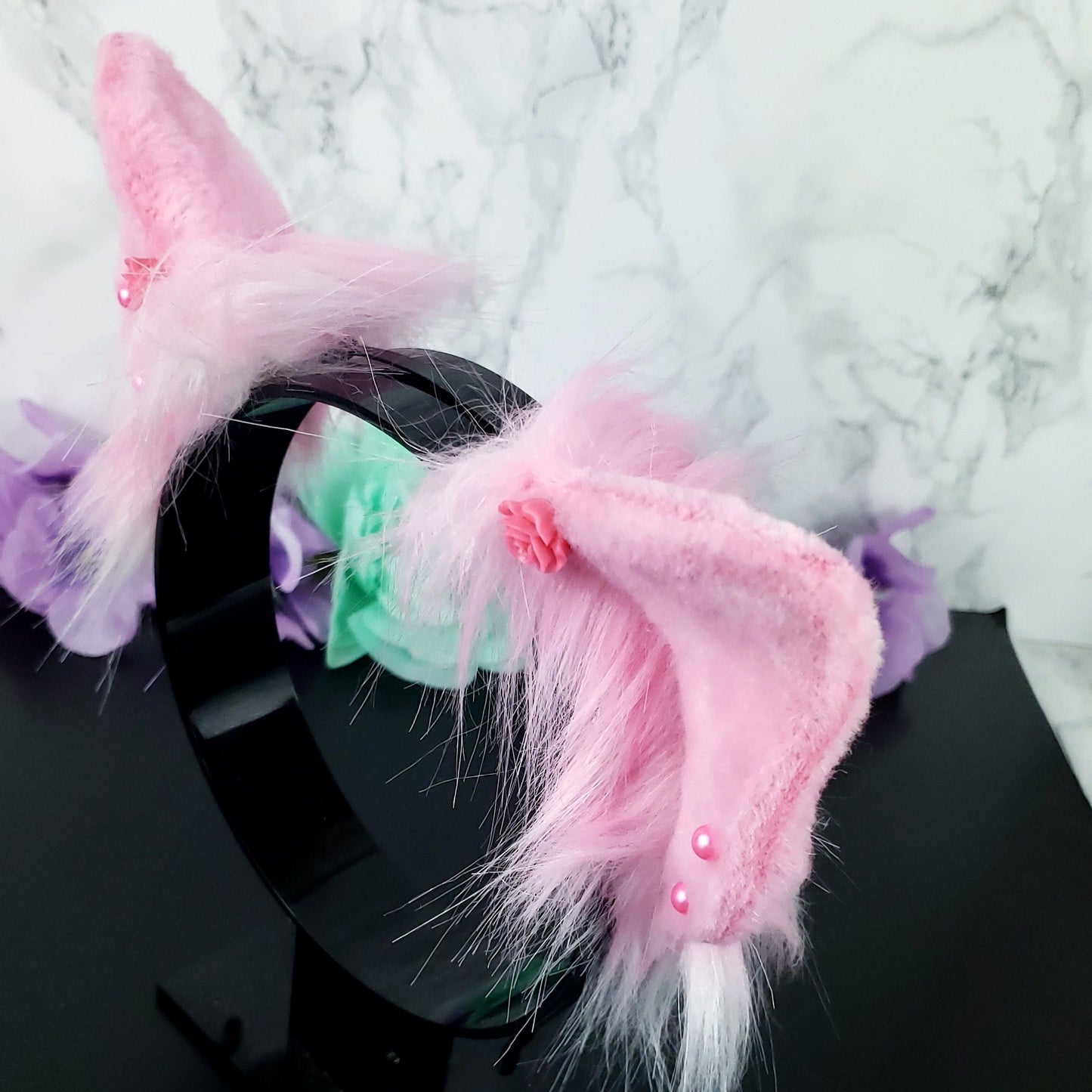 Rose Pink Deco Pig Ears Headband