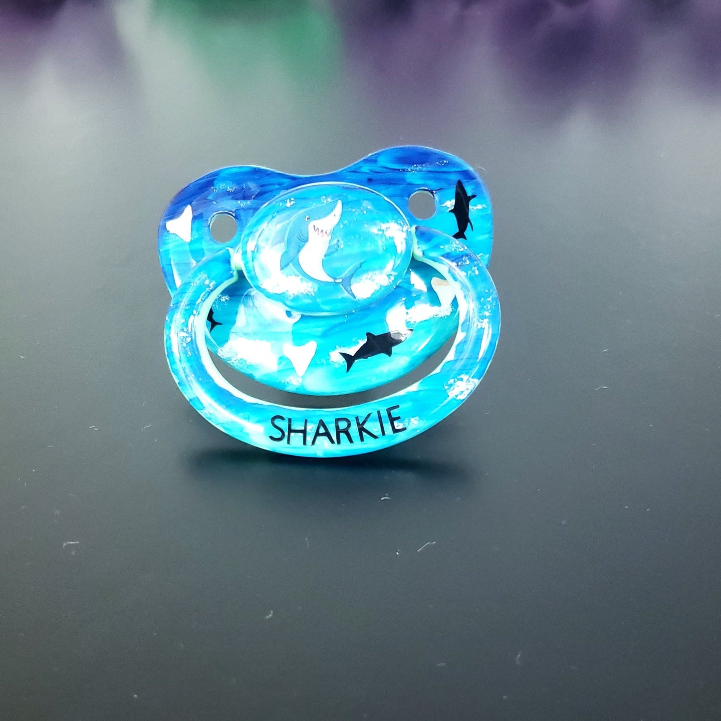 Hand Painted Shark Adult Pacifier
