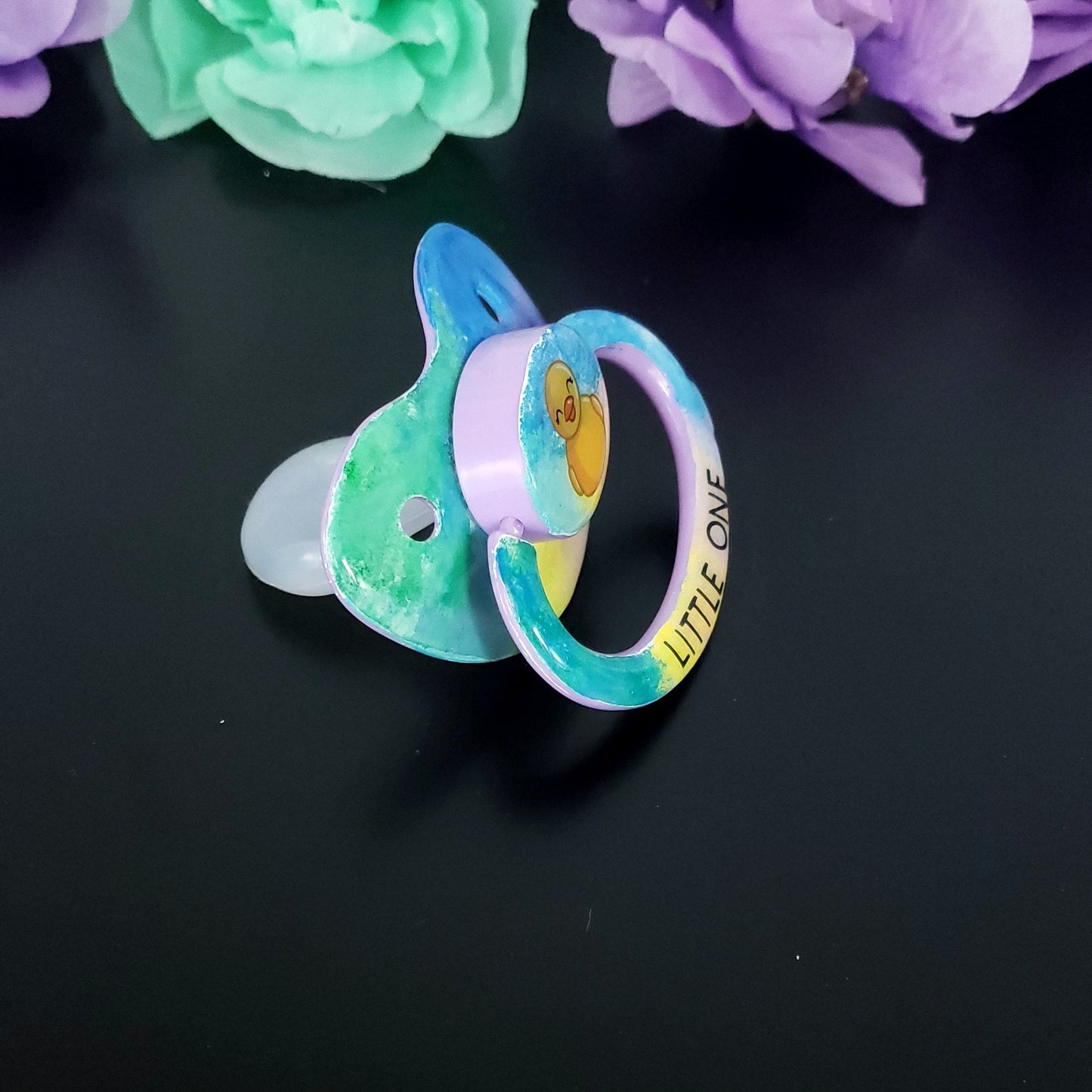 Hand painted Duck Adult Pacifier