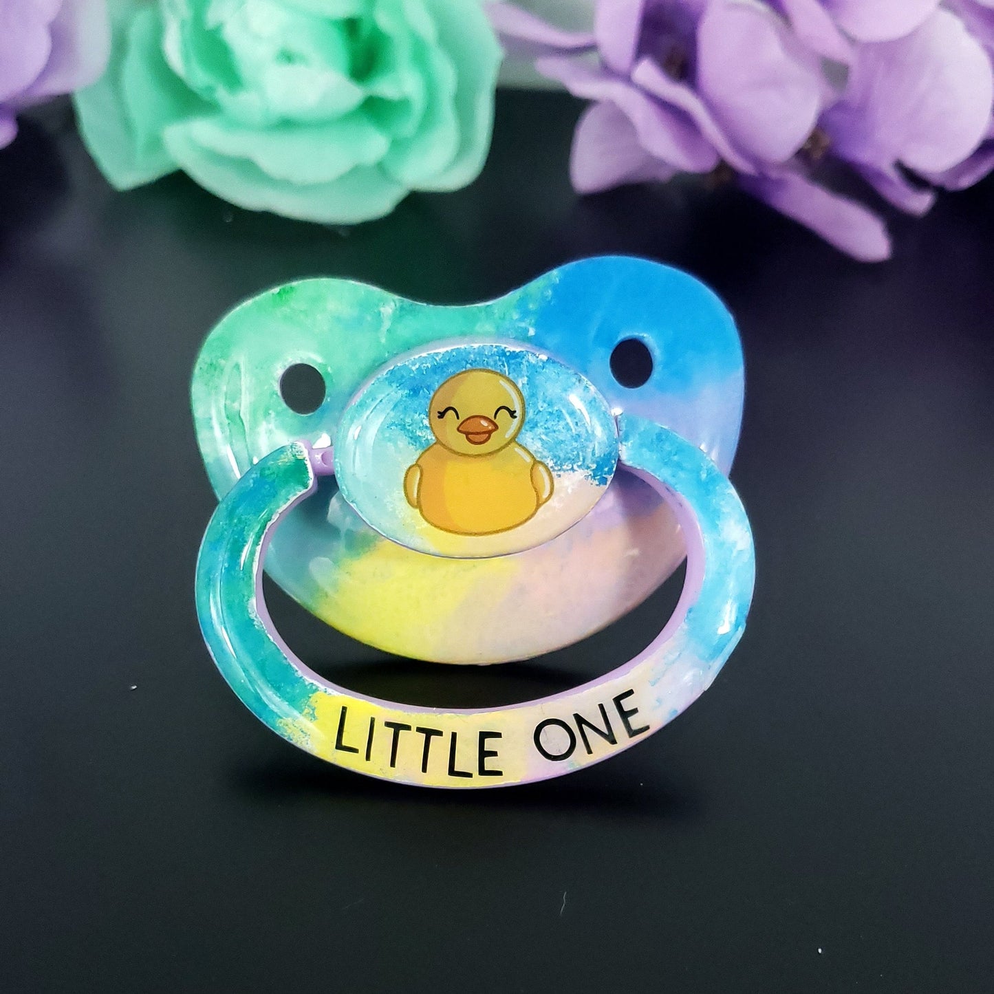 Hand painted Duck Adult Pacifier