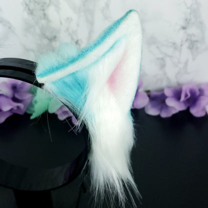 Cosplay Ears and Paws Set - Teal Pet Play Set