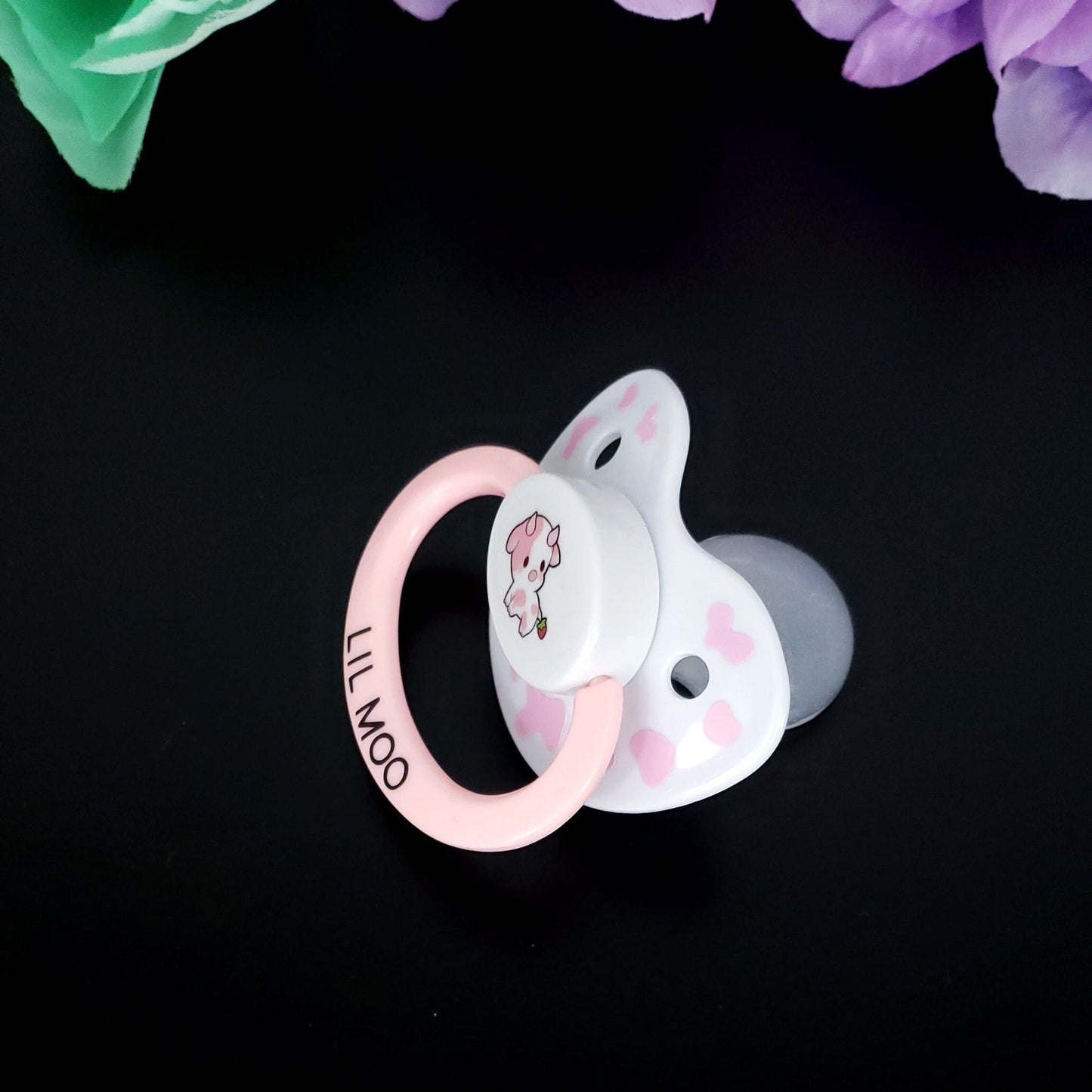 Adult Pacifier - Pink Cow