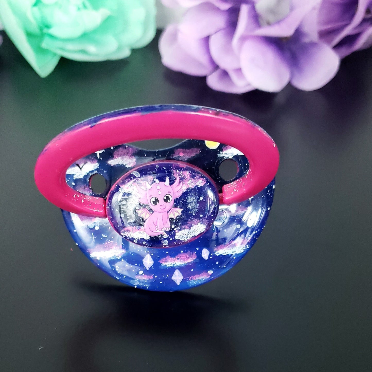 Hand Painted Adult Pacifier - Celestial Dragon
