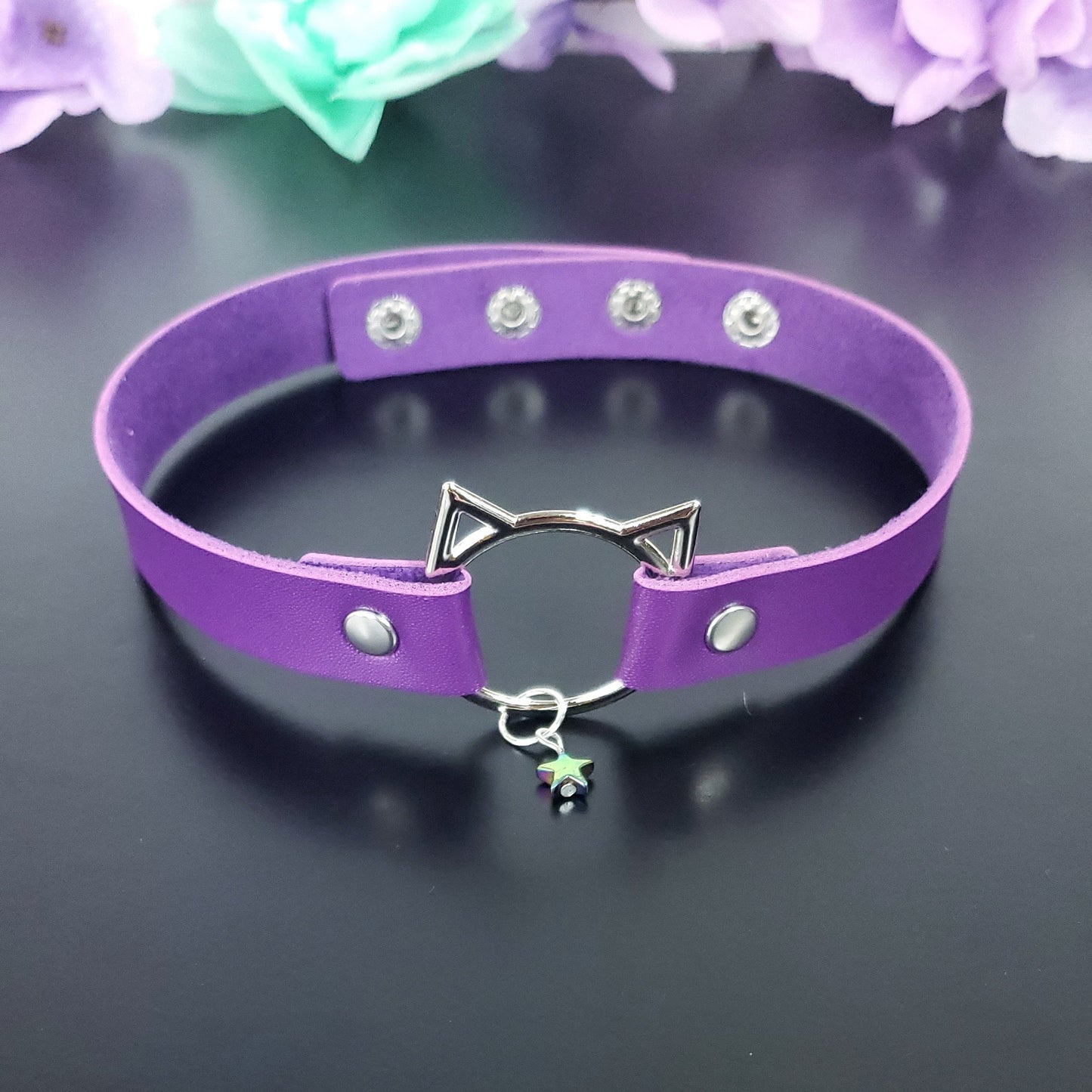 Purple Cat Choker Collar