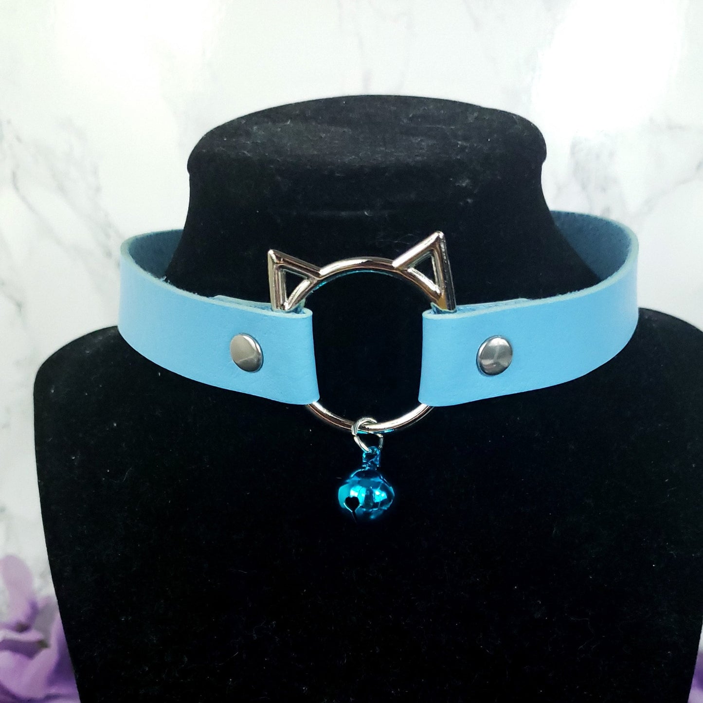 Bell Kitten Pet Play Collar - Blue