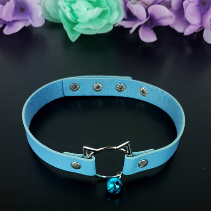 Bell Kitten Pet Play Collar - Blue