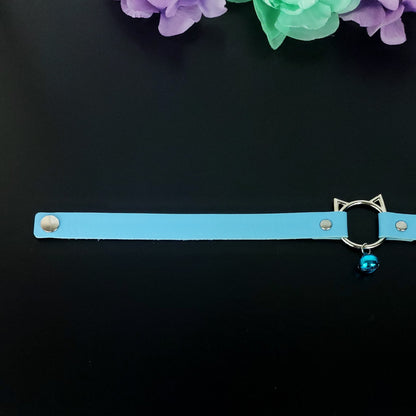 Bell Kitten Pet Play Collar - Blue